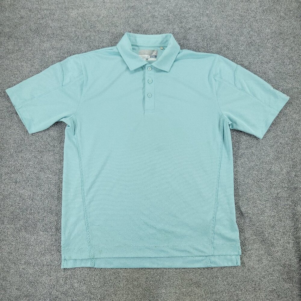 Cutter & Buck Polo Shirt Men's XL Blue Golf CB DryTec Logo Collared Short Sleeve